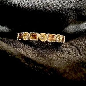 Smokey quartz and cz infinity band